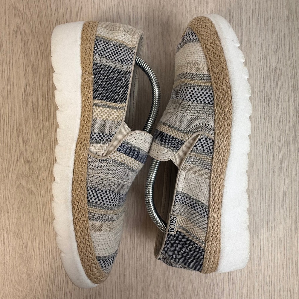 Skechers BOBS Women Striped Espadrille Slip On Platform Sneakers 114521 NVMT 7.5 - Picture 3 of 9